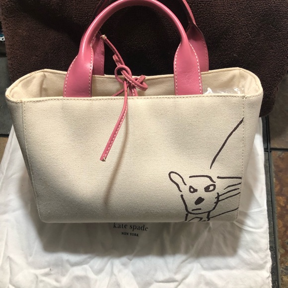 Kate Spade Maria Kalman Girl Walking Dog Limited Edition Tote - Picture 2 of 12